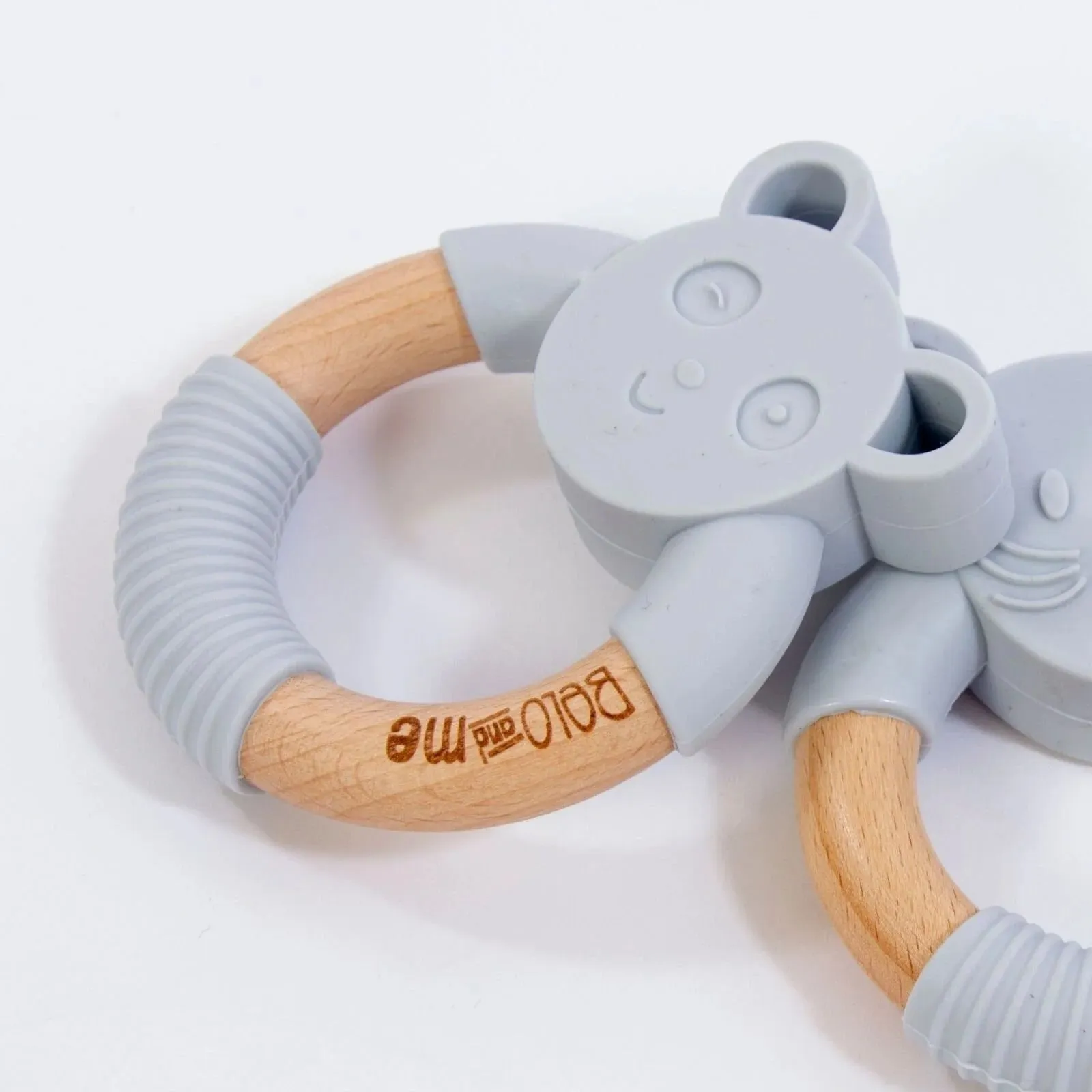 Belo&Me Penny Panda Animal Wood Teether - Blue