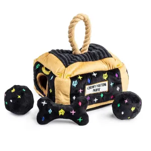 Black Monogram Chewy Vuiton Trunk Activity House Dog Toy