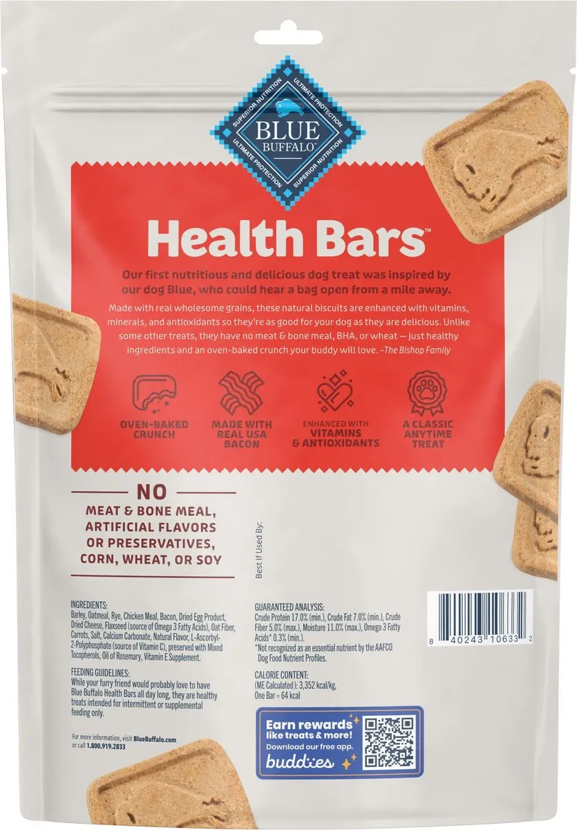 Blue Buffalo Health Bars Baked with Bacon, Egg & Cheese Dog Treats