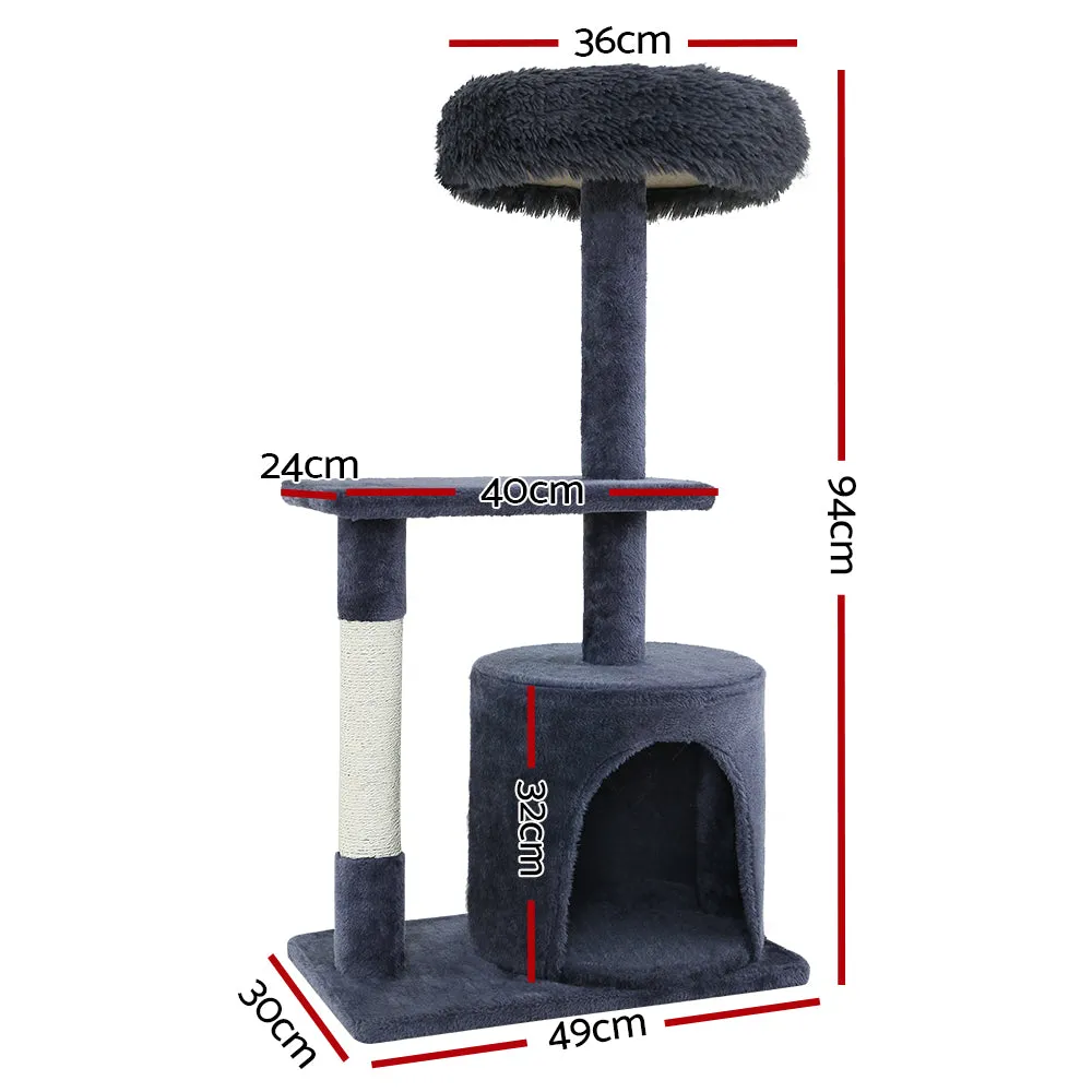 Cat Tree Scratching Post Scratcher Tower Condo House Grey 94cm