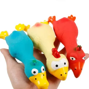 Colorful Latex Squeaky Chicken Toy for Dogs