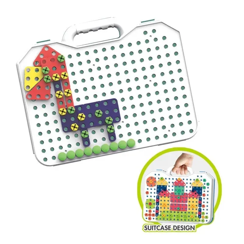 Creative Mosaic Educational Drill Puzzle Briefcase - 198 pieces