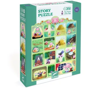 Djeco Story Puzzle, The 3 Little Pigs - 35 Pieces