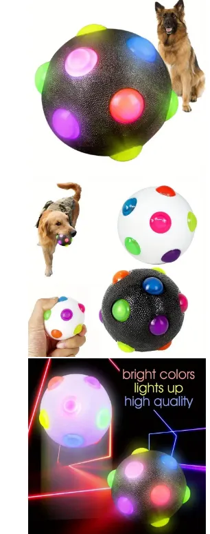 Dog Flashing Elastic Ball Toy Dog Interactive Toy Luminous Ball Toy For Dog Chasing Toy Dog Chew To