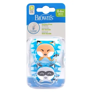 Dr. Brown's Prevent Soothers Animal Faces 0-6 months Assorted - Blue