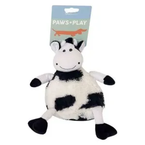 Fluffy Squeaker Cow Dog Toy 16cm