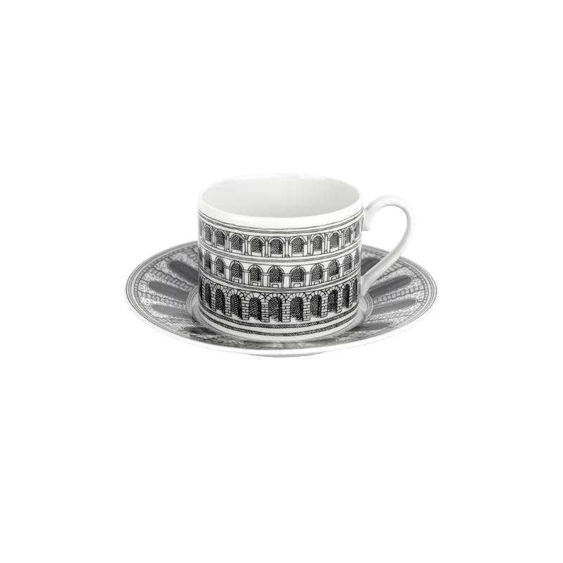 Fornasetti Architettura Teacup and Saucer