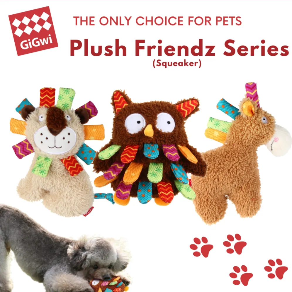 GiGwi Plush Friendz Series (Squeaker): Durable, Soft Plush Dog toys