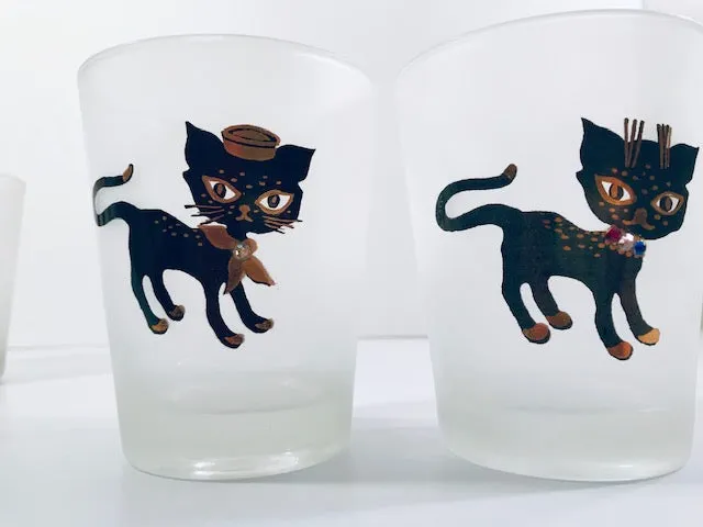 Maida Amour Siamese Hipster Kitten Double Old Fashion Glasses (Set of 4)