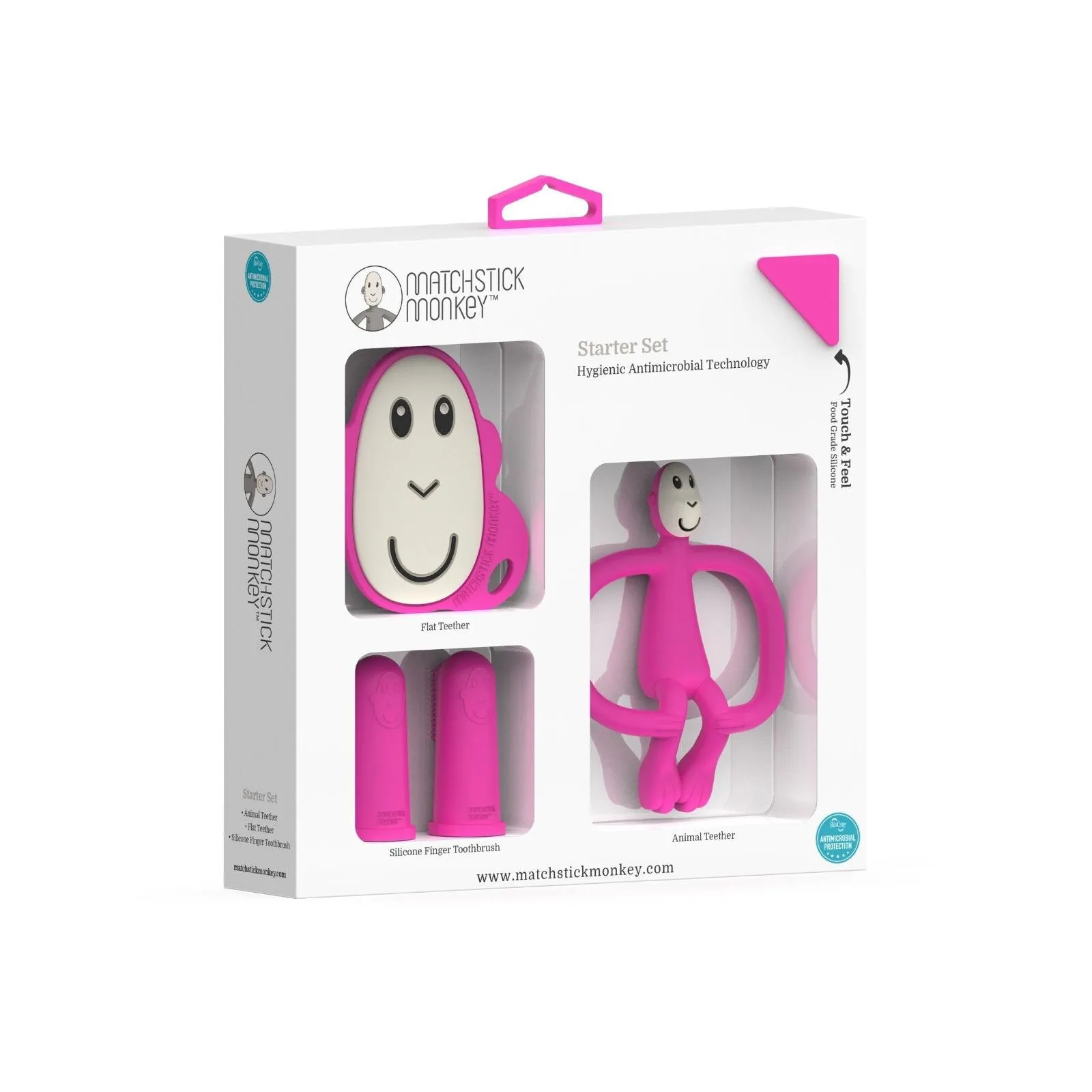 Matchstick Monkey Monkey Teething Starter Set - Pink