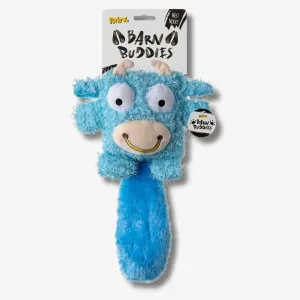 Meet Mooey Barn Buddies Dog Toy Squeaker Crinkle Tail Blue 36cm