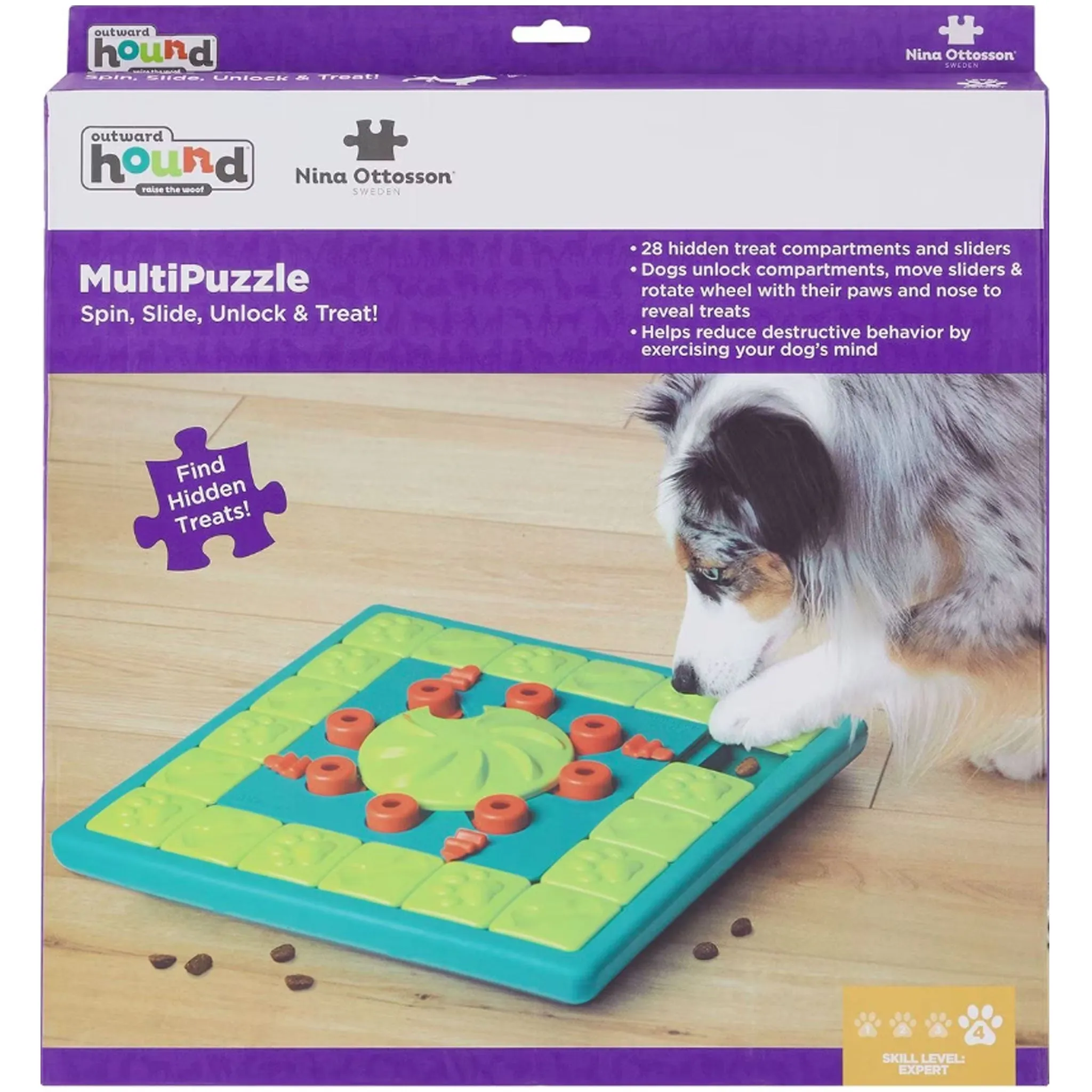 Nina Ottosson Multipuzzle Dog Toy - Green & Blue