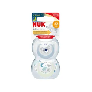 NUK Star Day & Night Soother 0-6 months 2 pcs - Blue