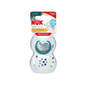 NUK Star Day & Night Soother 6-18 months 2 pcs - Blue