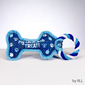 "Chewdaica"™ Chanukah Bone Squeaky Dog Toy