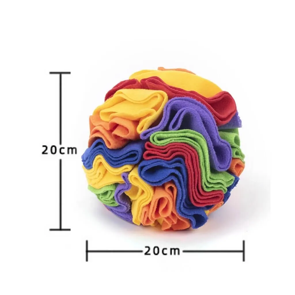 Rainbow Fleece Dog Snuffle Ball Dog Toy