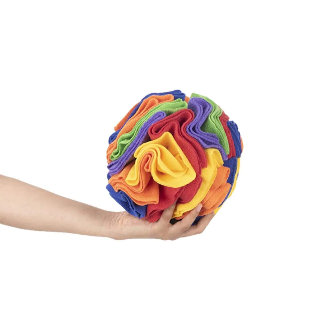 Rainbow Fleece Dog Snuffle Ball Dog Toy