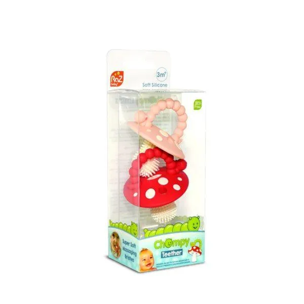 RaZBaby Chompy Mushroom Silicone Teether (2 Pack)