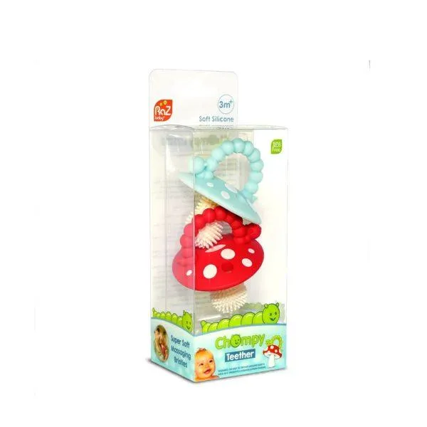 RaZBaby Chompy Mushroom Silicone Teether (2 Pack)