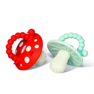 RaZBaby Chompy Mushroom Silicone Teether (2 Pack)