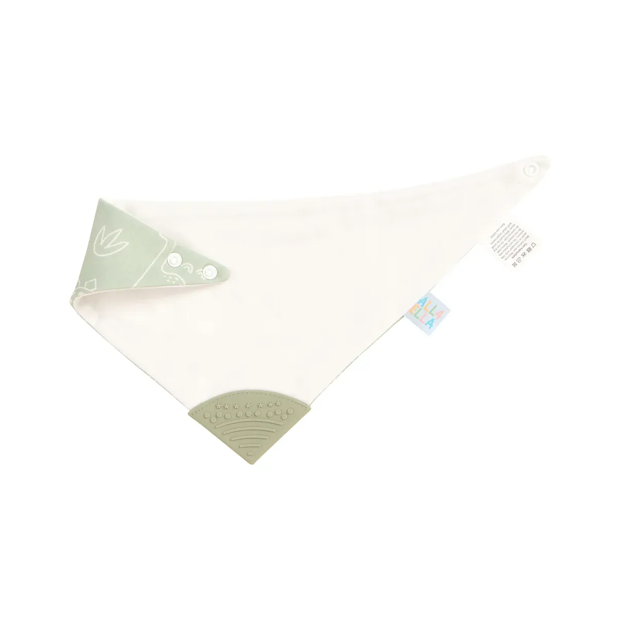 Reversible Teether Bandana Bib - Sage Dino