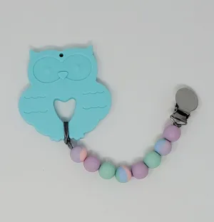 Silicone Teether Clip - Owl