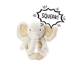 Tough Hemp Elephant Twist Dog Toy: Fun Squeaker, Mentally & Physically Stimulates, Large Hemp Rope Body for Chewing, Tough Hemp for Play & Fetch, Non-Toxic, Cleans Teeth, Variety of Textures, for Pets