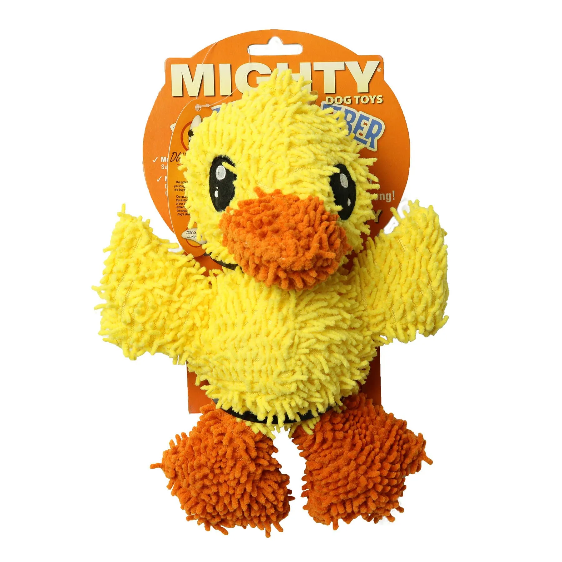 Tuffy Dog Toys - VIP Products - Mighty Microfiber Ball Med Duck, Durable, Squeaky Dog Toy