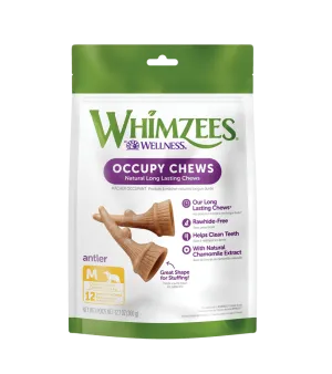 Whimzees Antler Natural Long Lasting Occupy Dog Chews (Small)