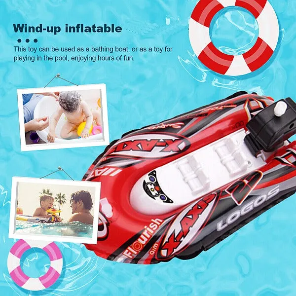 Wind Up Bath Boat Toy 15 cm - Set of 3 Assorted Colours