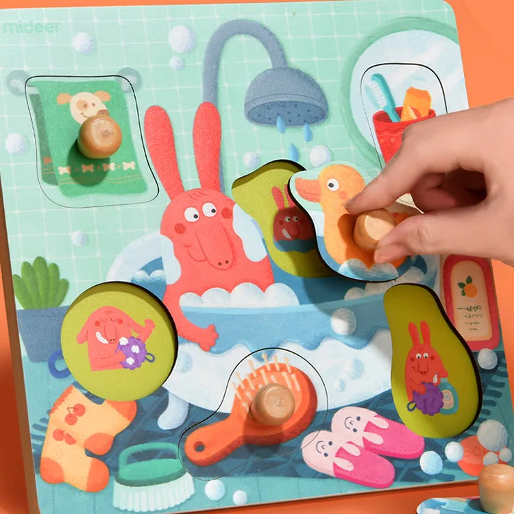 Wooden Peg Puzzle | Bath Time