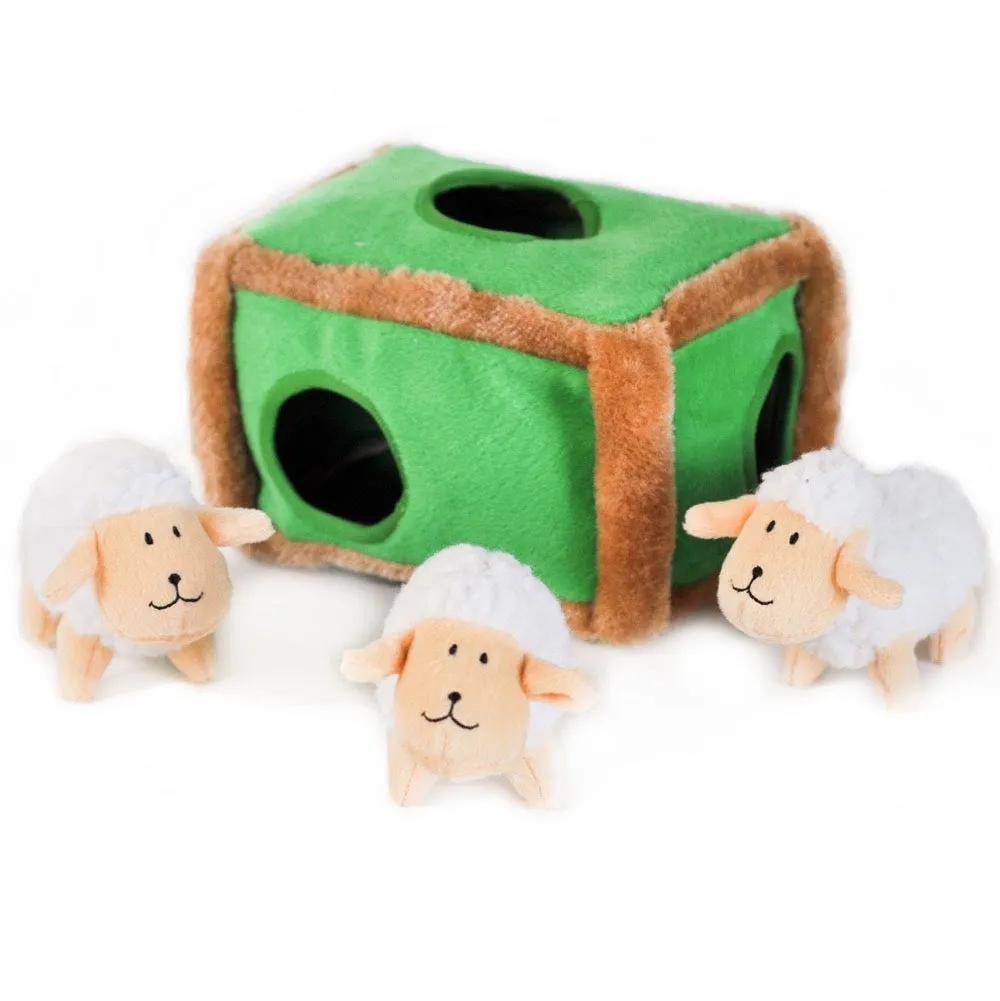 ZippyPaws Burrow Sheep Pen Dog Toy